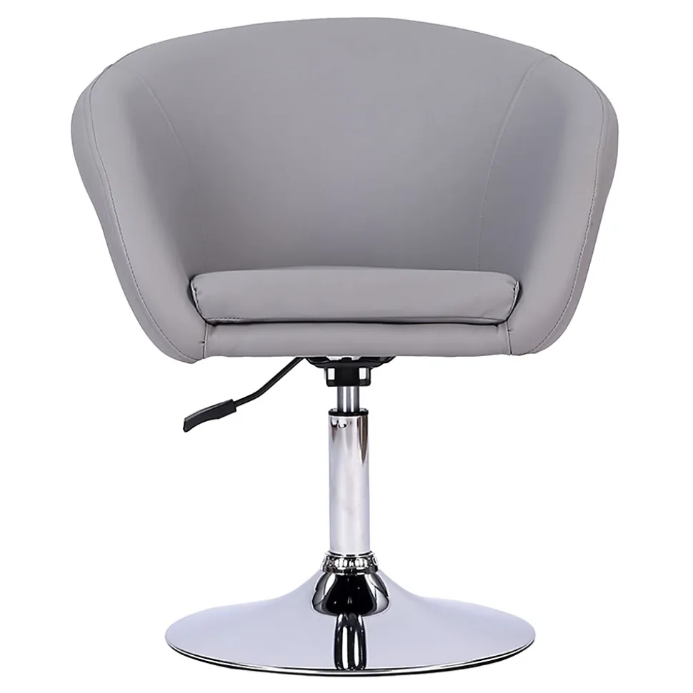 Tabouret de bar en simili gris GABIN - HAPPY GARDEN