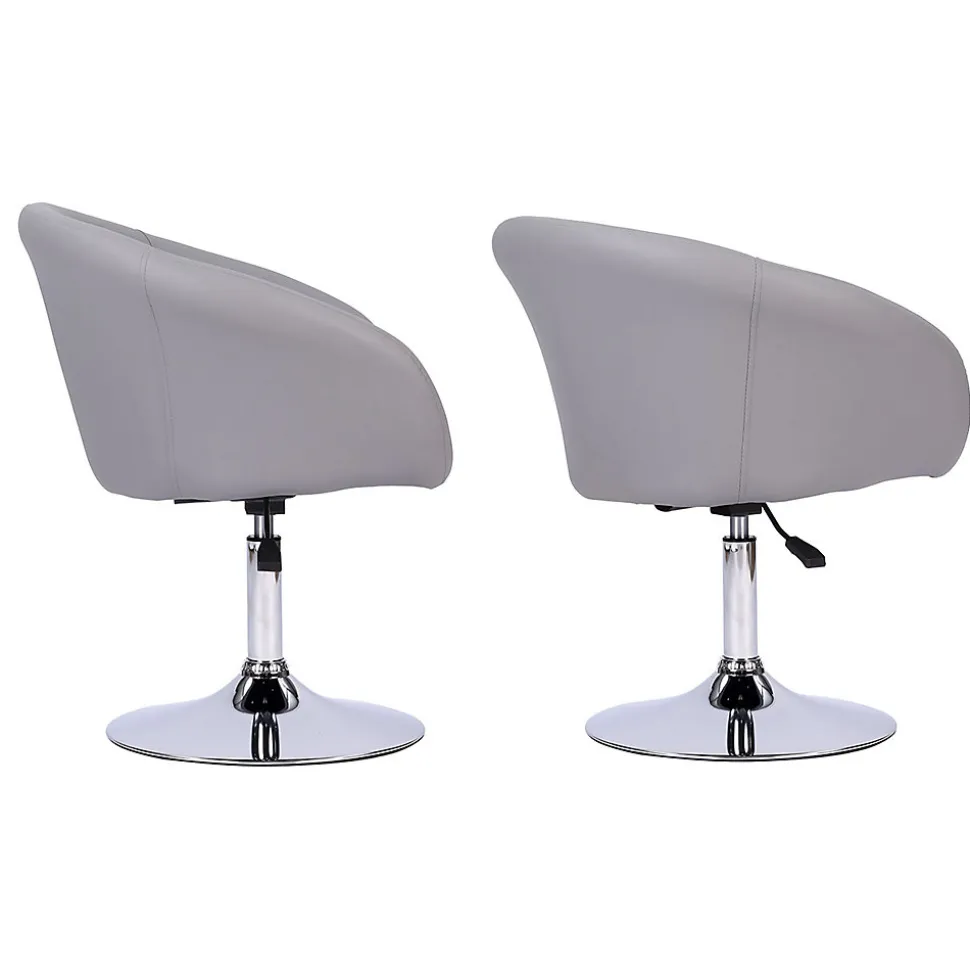 Tabouret de bar en simili gris GABIN - HAPPY GARDEN