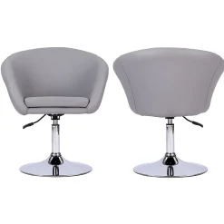 Tabouret de bar en simili gris GABIN - HAPPY GARDEN