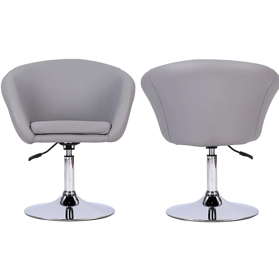 Tabouret de bar en simili gris GABIN - HAPPY GARDEN