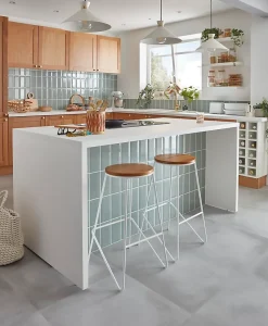 Tabouret de bar GoodHome Maloux blanc