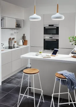 Tabouret de bar GoodHome Maloux blanc