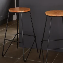 Tabouret de bar GoodHome Maloux noir