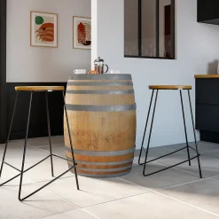 Tabouret de bar GoodHome Maloux noir