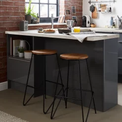 Tabouret de bar GoodHome Maloux noir