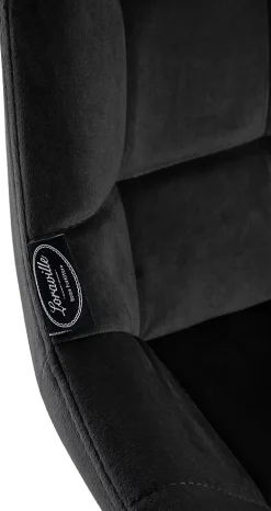 Tabouret de bar pivotant Weston pivotant à 90 degrés, réglage, assise rembourrée, structure métallique Noir/Velours