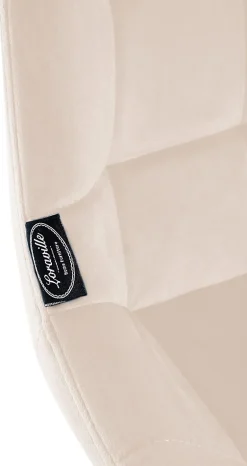 Tabouret de bar pivotant Weston pivotant à 90 degrés, réglage, assise rembourrée, structure métallique Crème/Velours