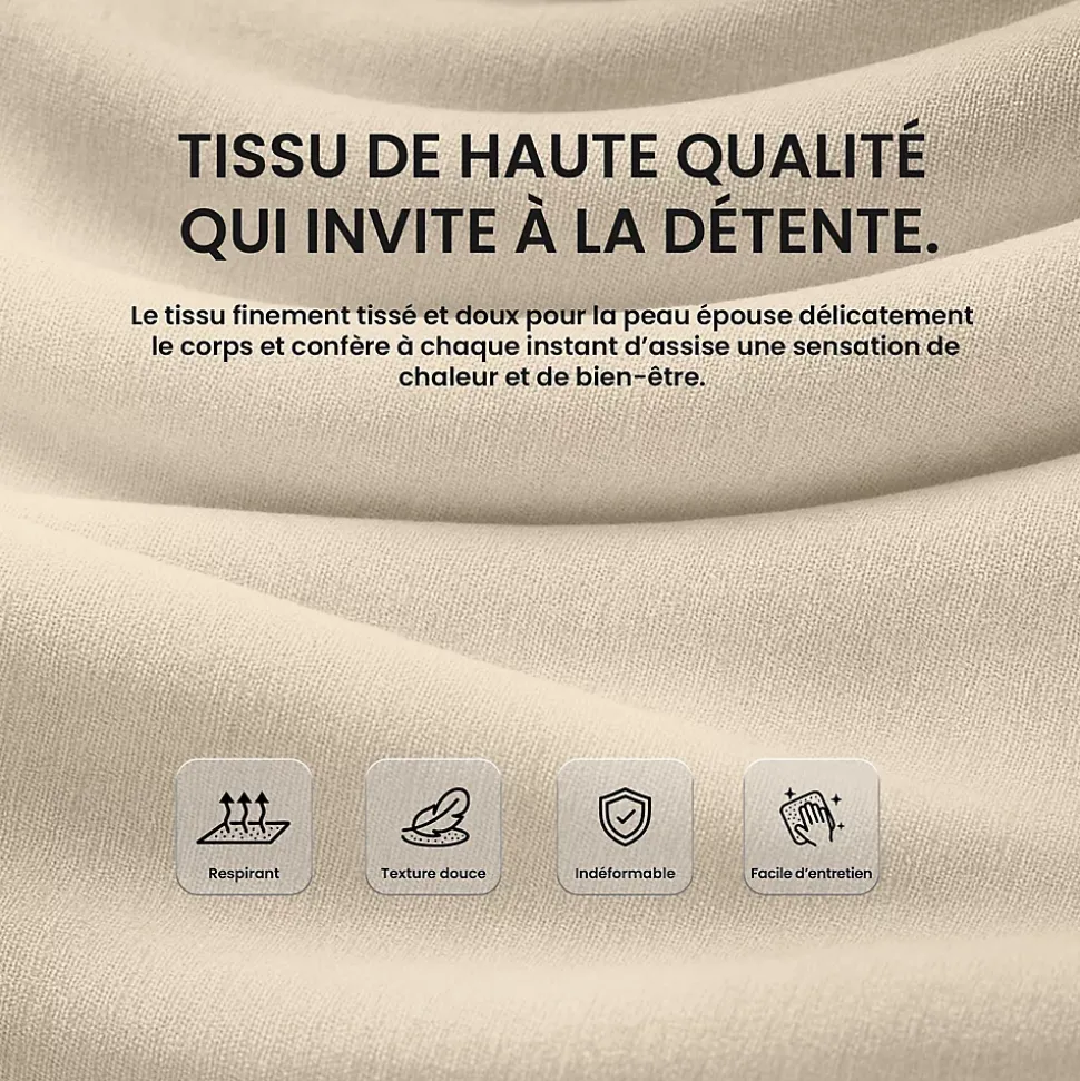 Tabouret de bar rembourré Altona, dossier, repose-pieds, métal noir, style scandinave moderne Crème/Tissu