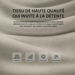 Tabouret de bar rembourré dossier Grant, chaise de bar tissu, structure bois, jusqu'à 150 kg Crème