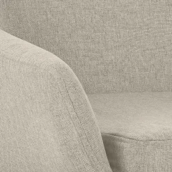 Tabouret de bar rembourré dossier Grant, chaise de bar tissu, structure bois, jusqu'à 150 kg Crème