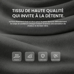 Tabouret de bar rembourré Altona, dossier, repose-pieds, métal noir, style scandinave moderne Grisfoncé/Tissu