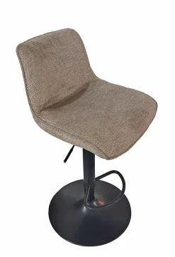 Tabouret de bar réglable beige et pied noir, Deko & Co