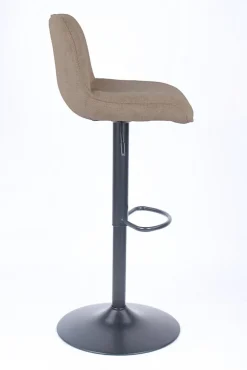Tabouret de bar réglable beige et pied noir, Deko & Co