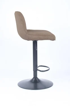 Tabouret de bar réglable beige et pied noir, Deko & Co