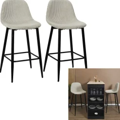 Tabouret de bar Scott beige vendu par 2