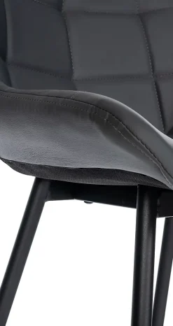 Tabouret de bar Weston dossier, assise rembourrée, structure métallique, velours ou similicuir, repose-pieds Gris/Similicuir