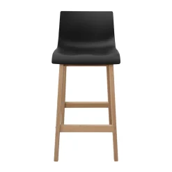 Tabouret en plastique noir et pied en bois Homesight Tanna 65 cm vendu par 2