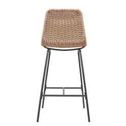 Tabouret en style rotin beige et pied en métal Homesight Kuta vendu par 2