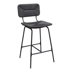 Tabouret en style rotin noir et pied en métal Homesight vendu par 2