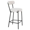 Tabouret Haut Badalona, Blanc, Polyester, 46x39x90 cm, Seven Design