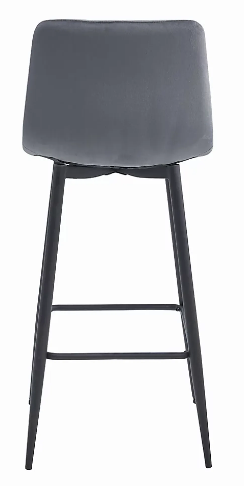 Tabouret Valora KODA, velours gris foncé, pieds noirs (x2)