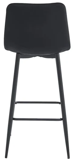 Tabouret Valora POZZA en velours noir, design ergonomique pour la cuisine (x2)
