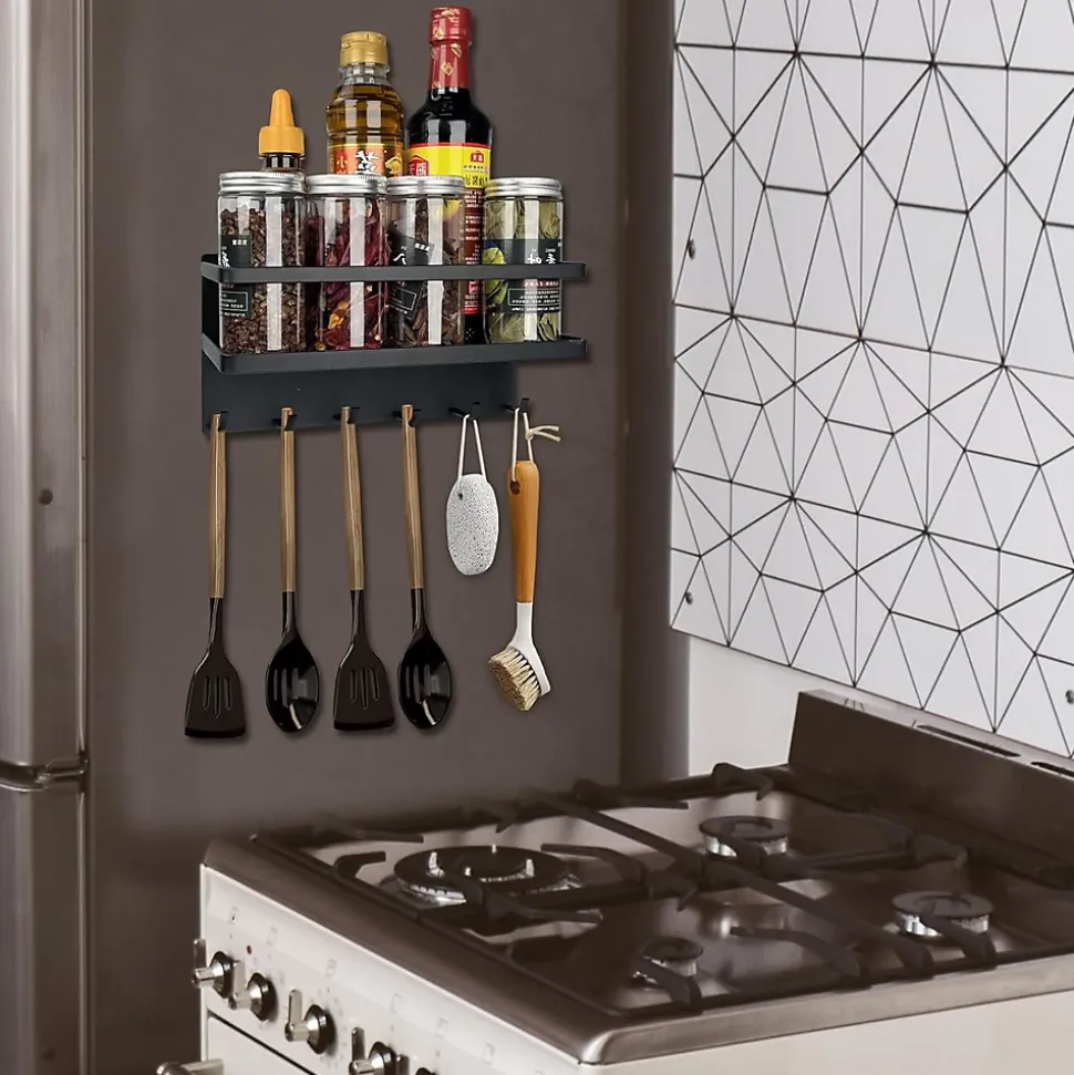 Étagère à épices magnétique sans perçage noir