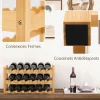 Étagère à Vin en Bambou à 3 Niveaux pour 18 Bouteilles de Vin,pour Cuisine, Bar, Garde-Manger, 62 x 24 x 38cm