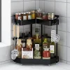 Étagère Coin à Épices avec 2 Niveaux noir