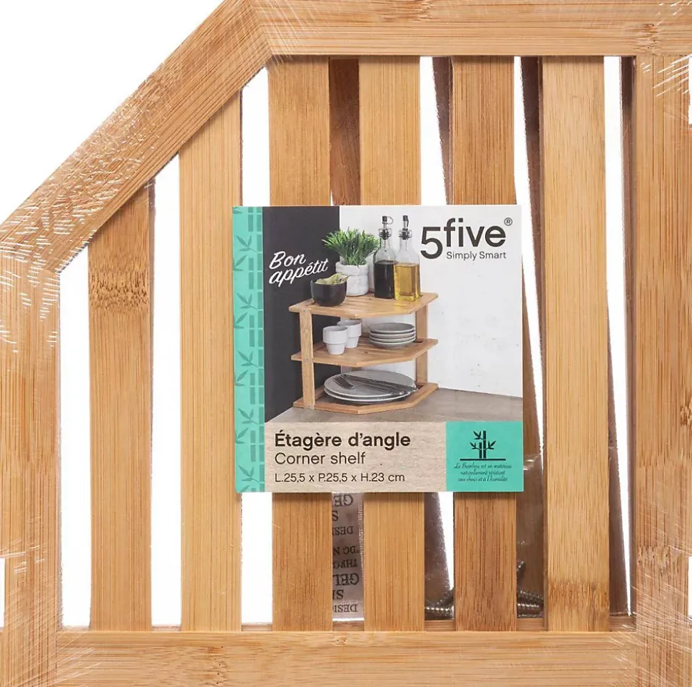 Étagère d'angle 2 niveaux Bambou - 5Five