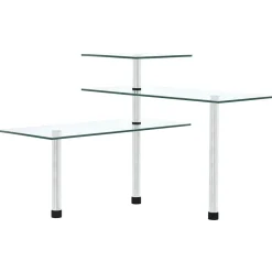 Étagère d'angle de cuisine à 3 niveaux Verre trempé vidaXL
