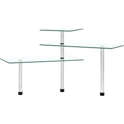 Étagère d'angle de cuisine à 3 niveaux Verre trempé vidaXL