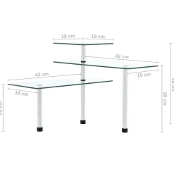 Étagère d'angle de cuisine à 3 niveaux Verre trempé vidaXL