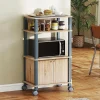 Étagère de Cuisine, en MDF Robuste, roulettes avec Tiroir et 2 Étagères Ouvertes, pour Cuisine et Restaurant (Noyer)