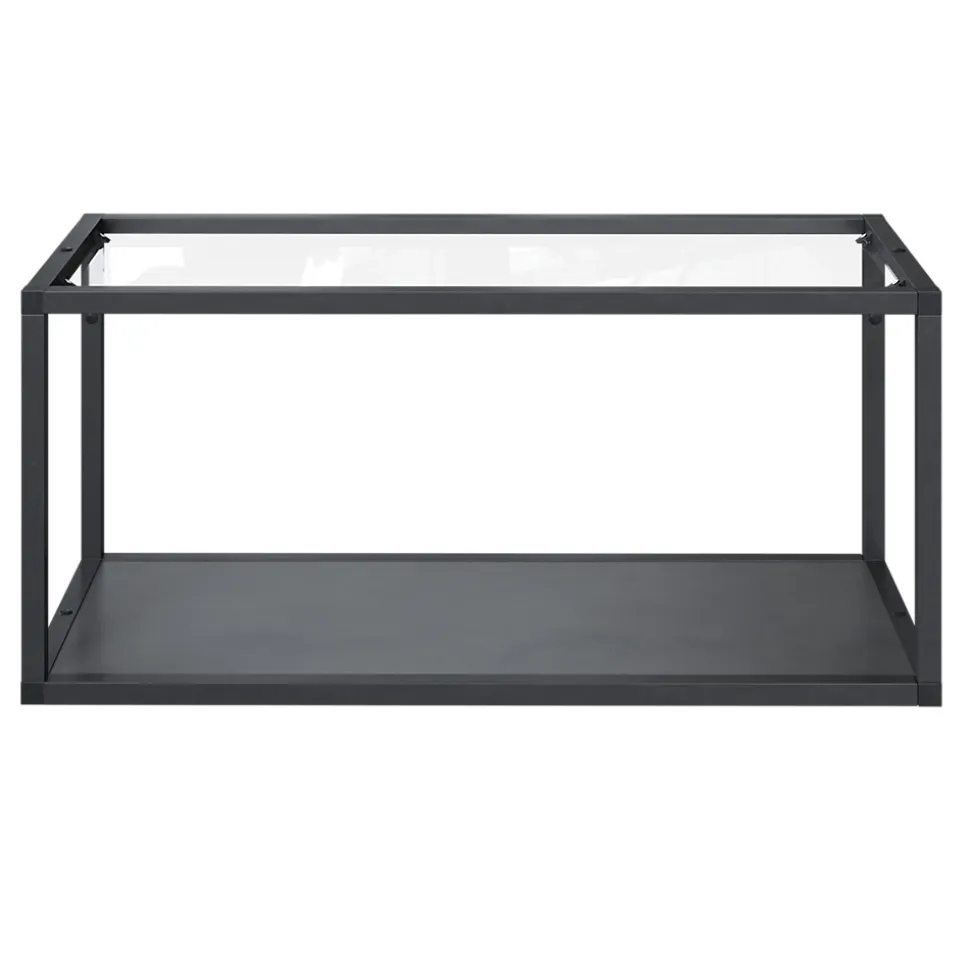 Étagère murale en aluminium noir mat GoodHome Caraway L. 80 cm x H. 36 cm