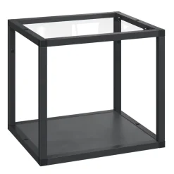 Étagère murale en aluminium noir mat GoodHome Caraway L. 40 cm x H. 36
