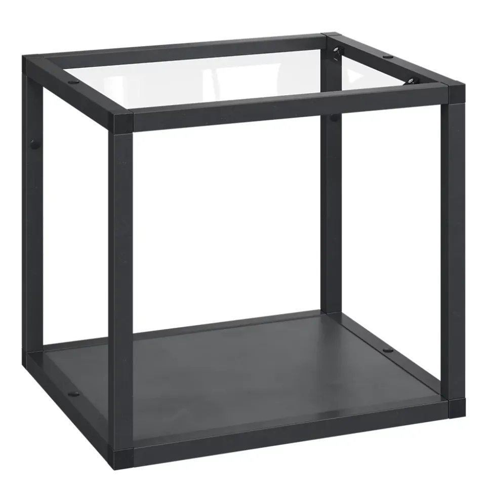 Étagère murale en aluminium noir mat GoodHome Caraway L. 40 cm x H. 36