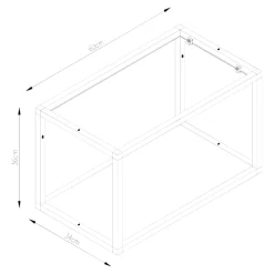 Étagère murale en aluminium noir mat GoodHome Caraway L.60 x H.36 cm