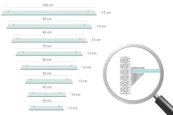 Étagère Murale en Verre Tulup 45x13 cm Pour Cuisine 6mm Avec Supports