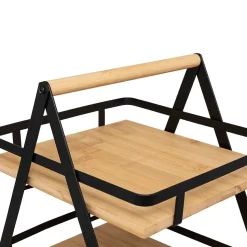 Étagère Ordera 2 niveaux avec anse en bambou noir - Noir- 5five