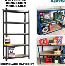 Étagères pour charges Lourdes Titan, Noir, 180 x 90 x 40 cm