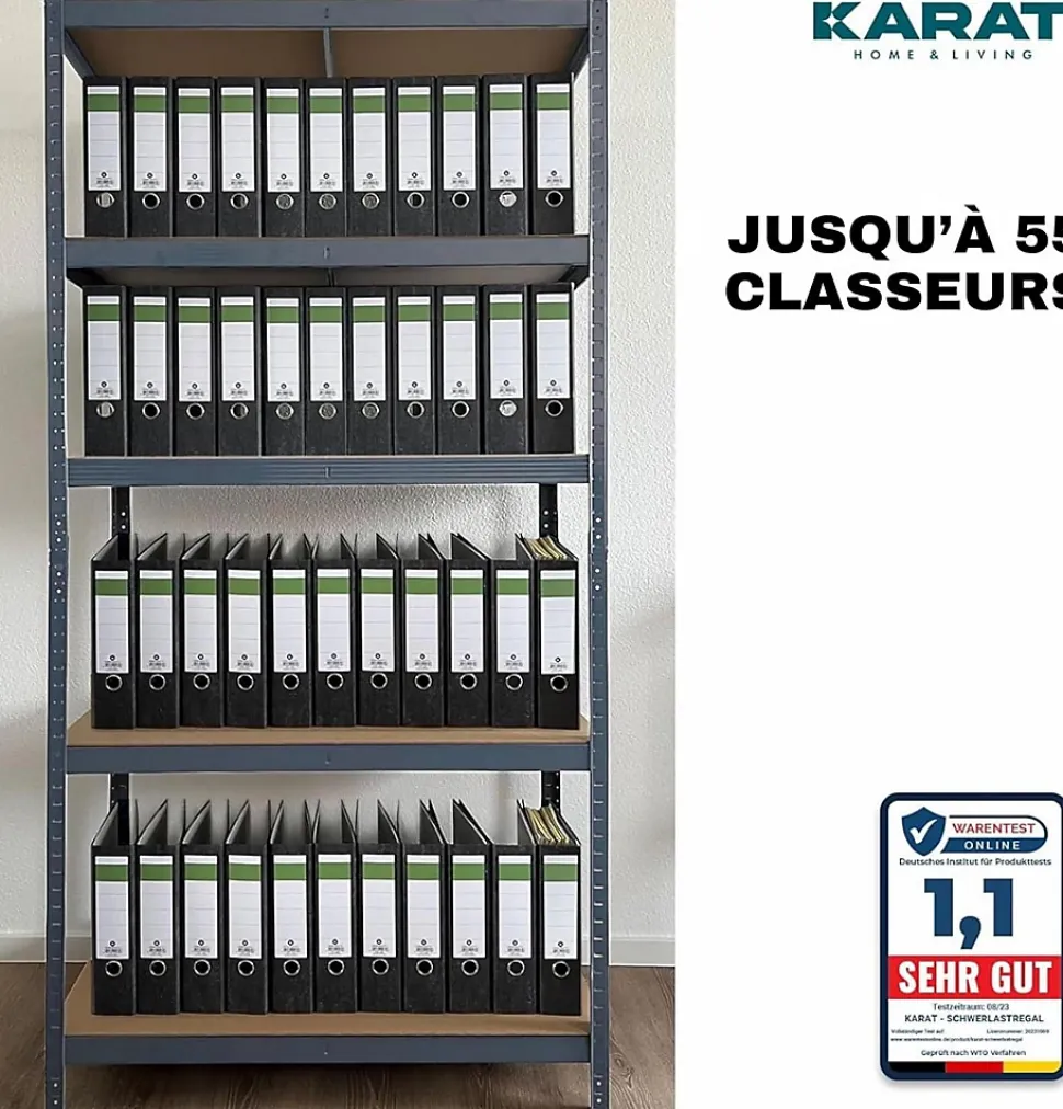 Étagères pour charges Lourdes Titan, Noir, 180 x 90 x 40 cm