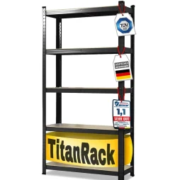 Étagères pour charges Lourdes Titan, Noir, 180 x 90 x 40 cm