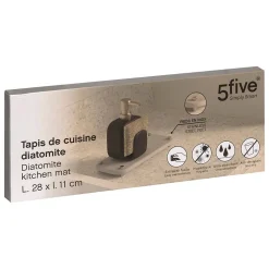 Tapis en diatomite gris 28x11cm - Gris- 5five