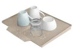 Tapis égouttoir à vaisselle en plastique Wenko beige