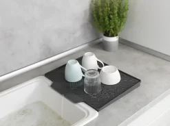 Tapis égouttoir à vaisselle en plastique Wenko gris