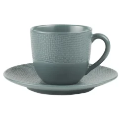 Tasse à café et sous-tasse Vésuvio bleu 12 cl (lot de 6)