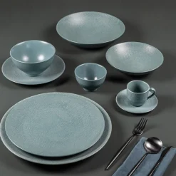 Tasse à café et sous-tasse Vésuvio bleu 12 cl (lot de 6)