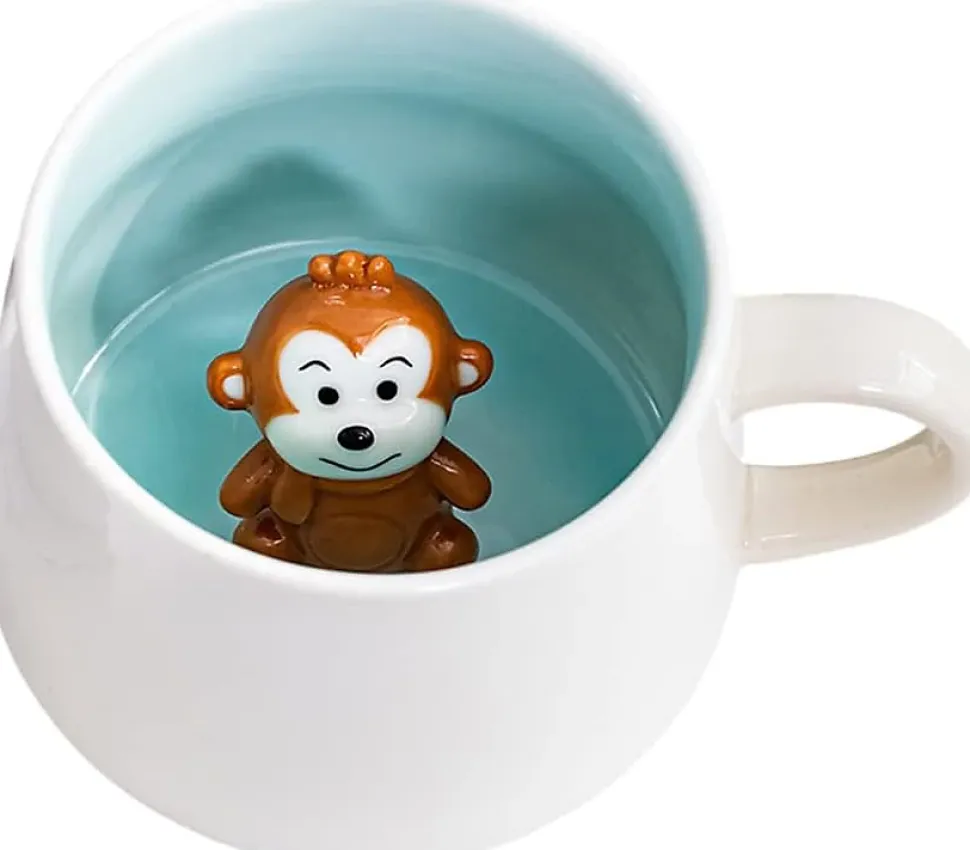 Tasse en Céramique 350 ml avec Animal 3D Caché