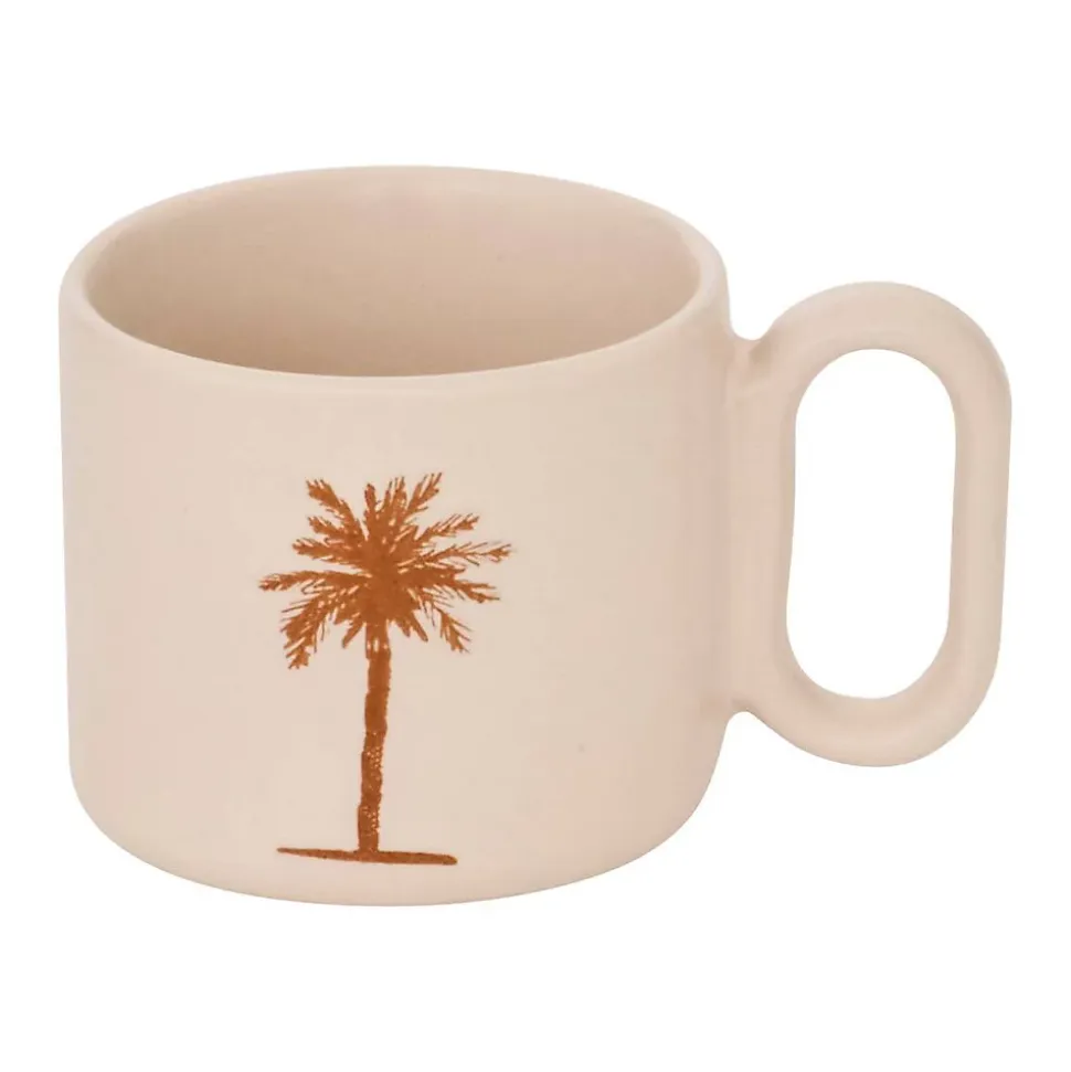 Tasse Sunshine beige L6,5xp5,5xH9,3cm- Palmier- Atmosphera